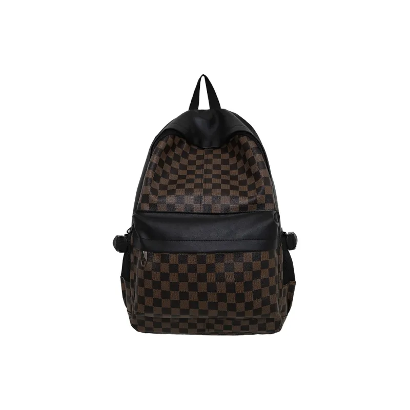 Yalu PU Backpack/Backpack Regular Unisex Brown/White/Gray/Black-0