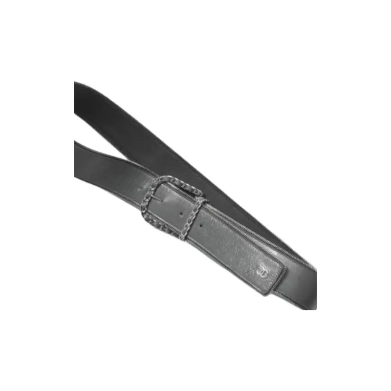 CHANEL Sheepskin Leather Belts Unisex Gray --2