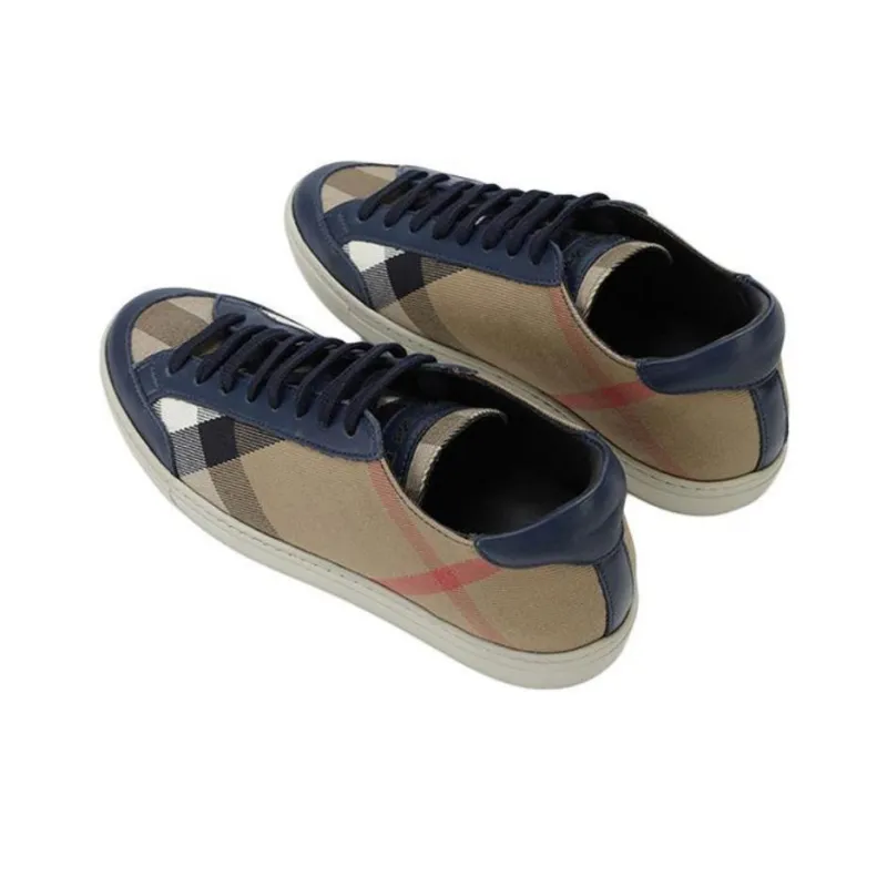 Burberry Stylish Skateboarding Shoes Women's Blue Brown-3