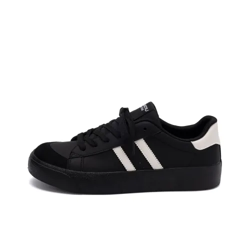 HUANQIU Abrasion Resistant Balance Low Top Skateboard Shoes Men Black