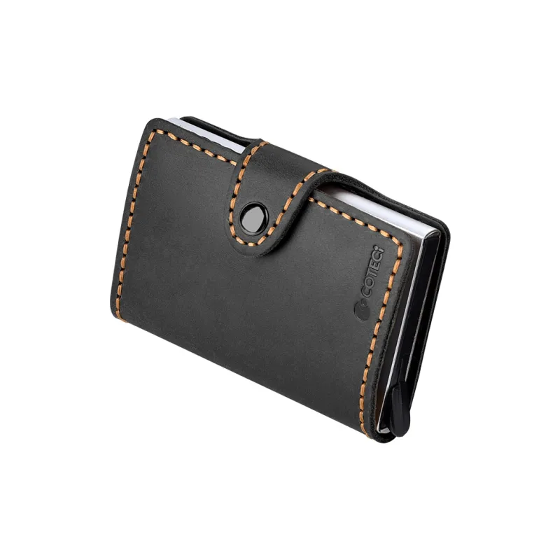 COTECi Top Grain Cow Leather Card Holder Small Size Unisex Black/Brown/Coffee-2