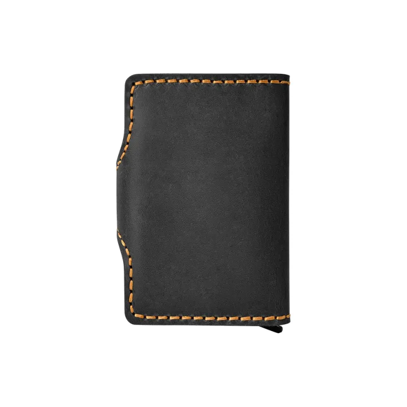 COTECi Top Grain Cow Leather Card Holder Small Size Unisex Black/Brown/Coffee-3