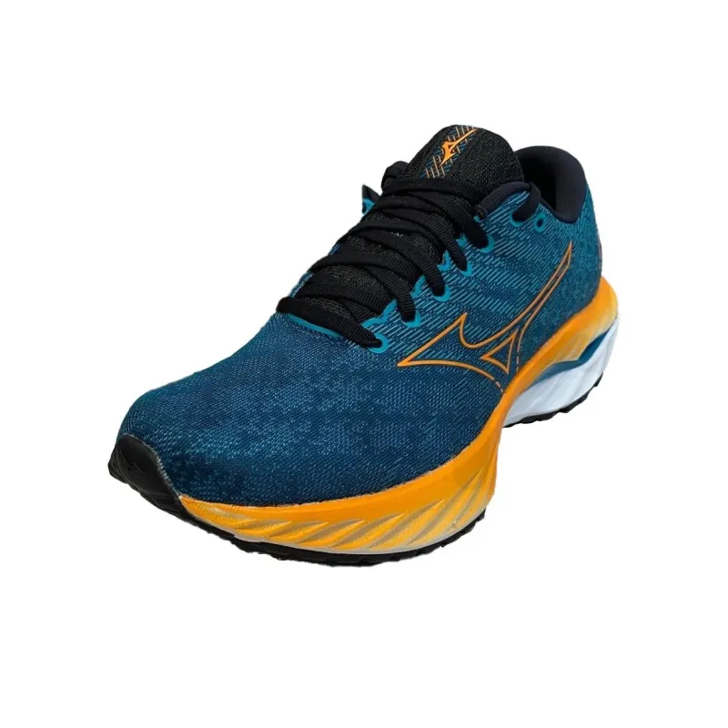 Mizuno Wave Inspire 19 Anti-Slip Wear-Resistant Low-Top Marathon Running Shoes Men Blue-3