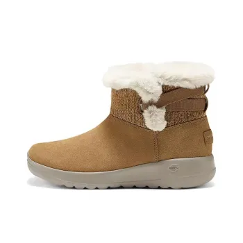 Skechers ON THE GO Warm Slip-Resistant Short Snow Boots Women's Chestnut