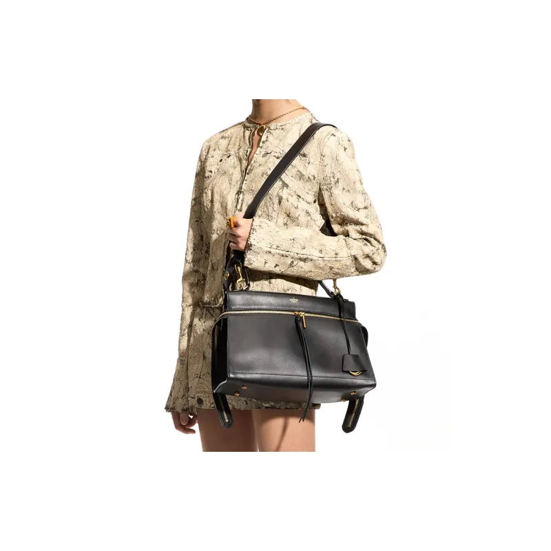 GROTTO Saddle Calfskin Handbag, Shoulder Bag, Crossbody Bag, Large Capacity Briefcase Regular Unisex Multicolor-4
