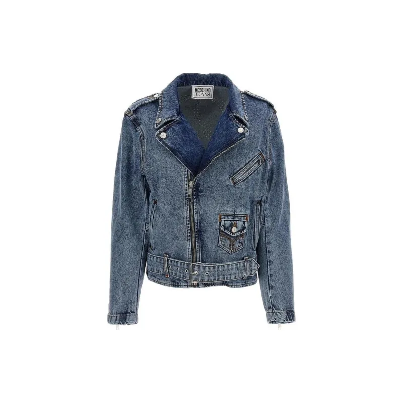 MOSCHINO Jeans Embellished Denim Jacket-1