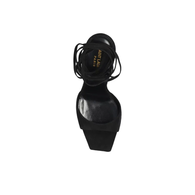 SAINT LAURENT Paz One-Strap Sandals 10.5cm Women's Black-4