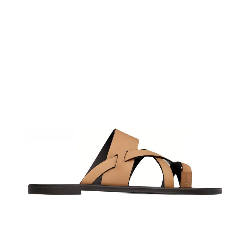 SAINT LAURENT Culver Leather Slides-1