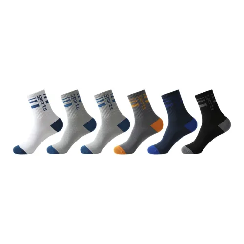 PLANDOO Mid-Calf Socks Men 6 Pack