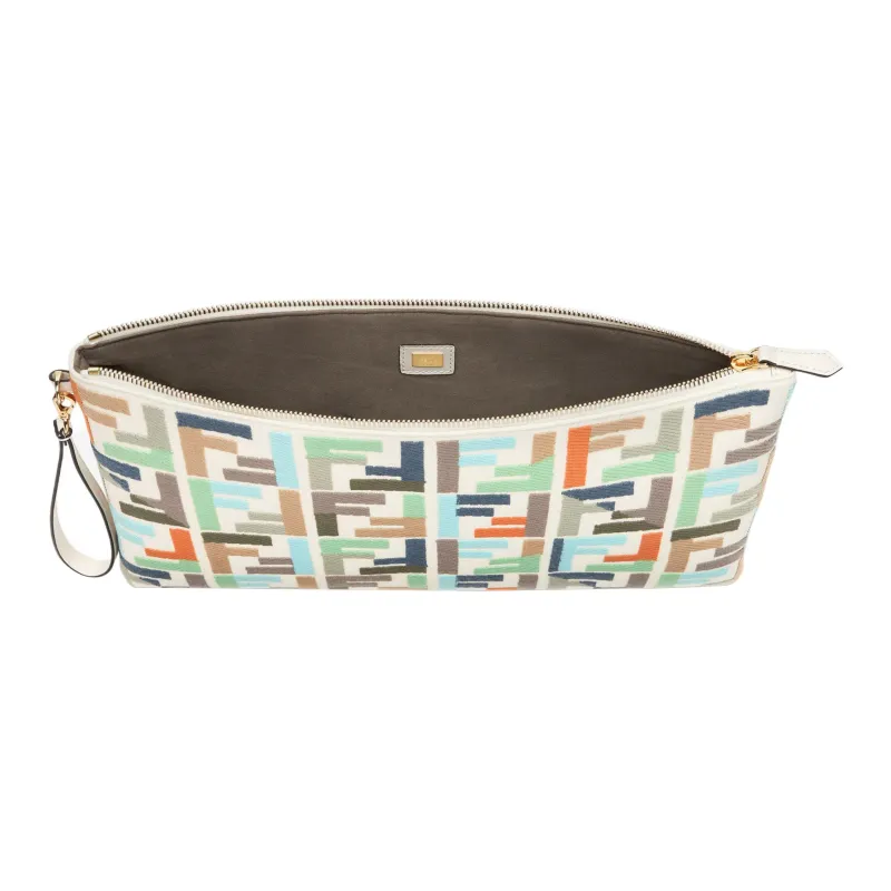 FENDI Canvas Clutch Large Size Women's Multicolor-3
