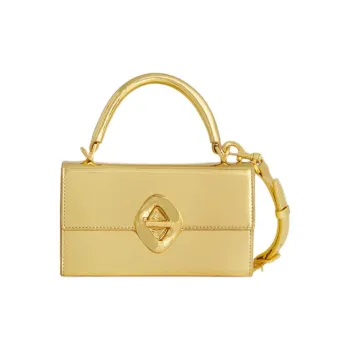 REBECCA MINKOFF Leather Handbag Shoulder Bag Crossbody Bag Mini Women's Gold