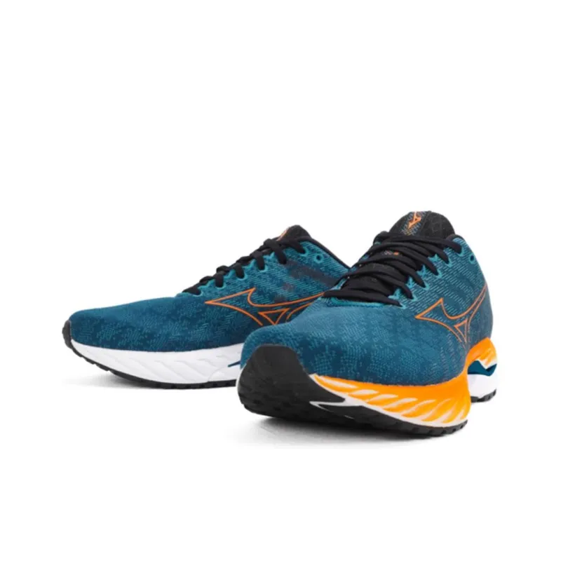 Mizuno Wave Inspire 19 Anti-Slip Wear-Resistant Low-Top Marathon Running Shoes Men Blue-4