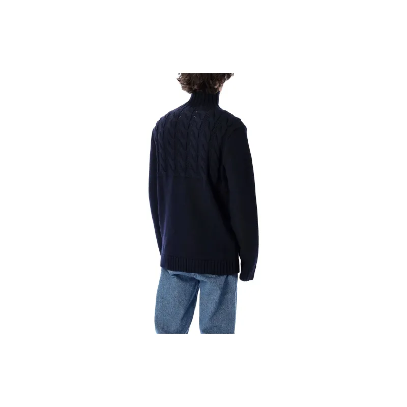 Maison Margiela High Neck Cable Knitted Jumper-3