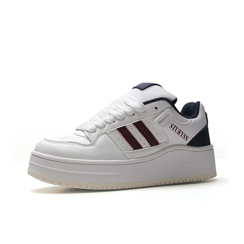 STUR YSN Wear resistant And Lightweight Low Top Skateboard Shoes Unisex White Burgundy-0