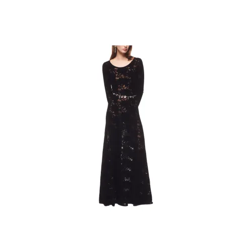 CHANEL Long-Sleeved Dresses Women's Black