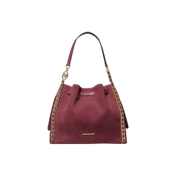 MICHAEL KORS Mina Suede Portable Bucket Bag Shoulder Bag Women's Ox Blood Color