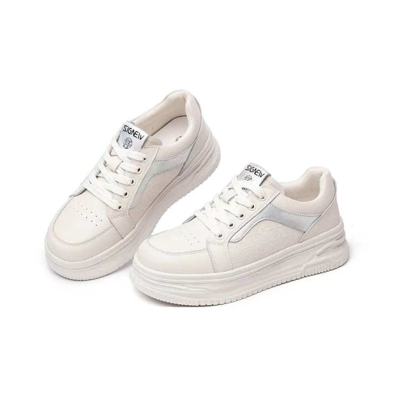 Cigna Low Top Casual Shoes Women's Beige Silver-1