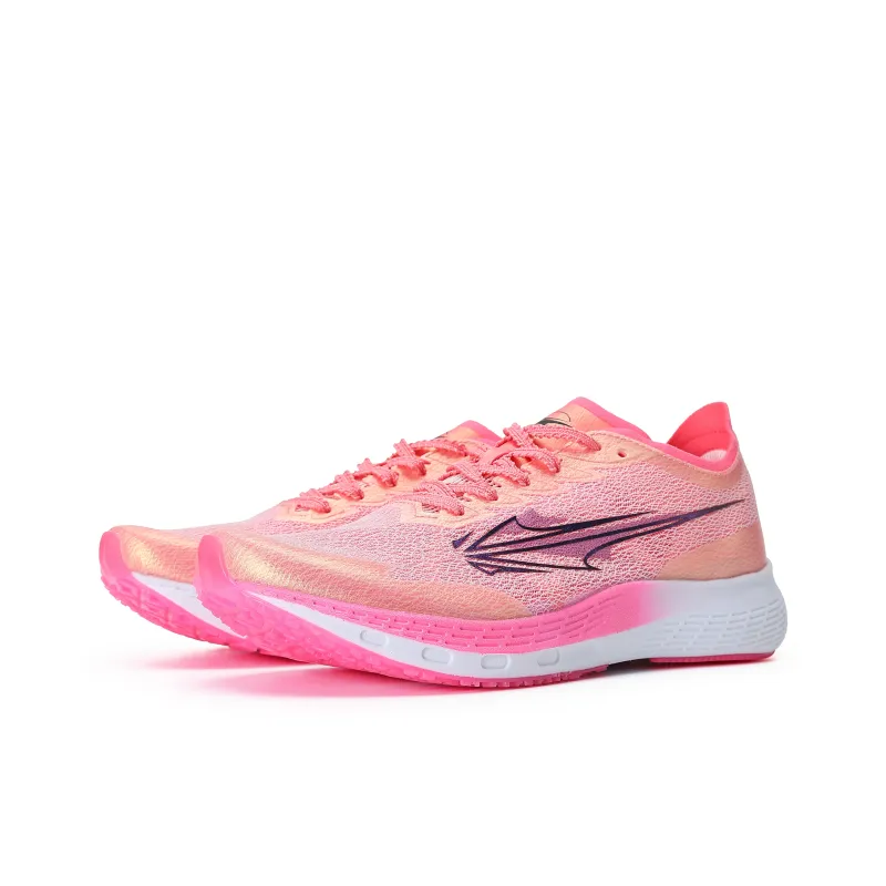 XINGHUOLI Cushioned Slip-Resistant Breathable Low-Top Carbon Plate Technology Running Shoes Unisex Highlighter Pink-4