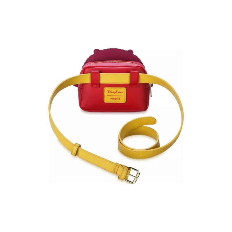 Disney Polyurethane One Shoulder Crossbody Fanny Pack Backpack Mini Women's Red Yellow-7
