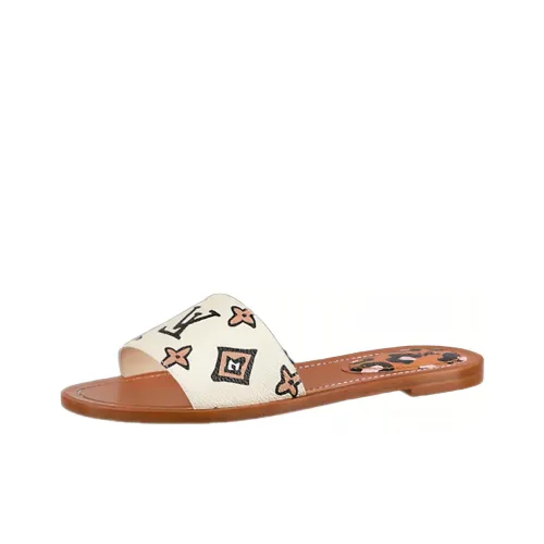 LOUIS VUITTON Lock It Flip-flops Women's Beige