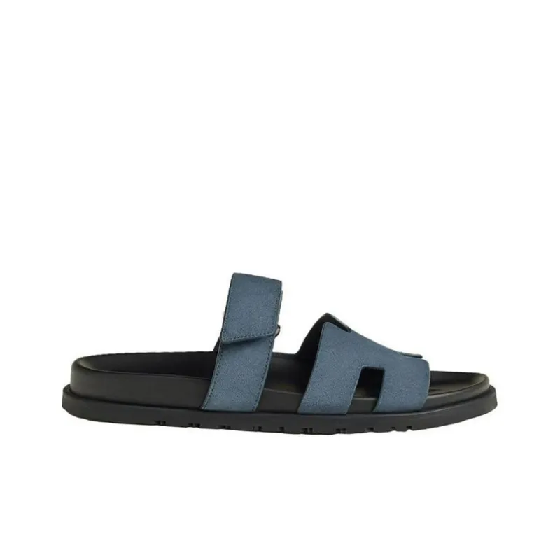 HERMES Chypre Abrasion-Resistant Slide Slippers Men's Sky Blue-1
