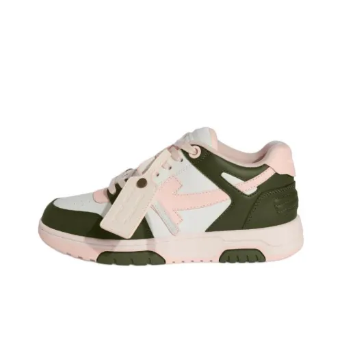 OFF WHITE Out Of Office Ooo Low Tops White Green Pink Women's
