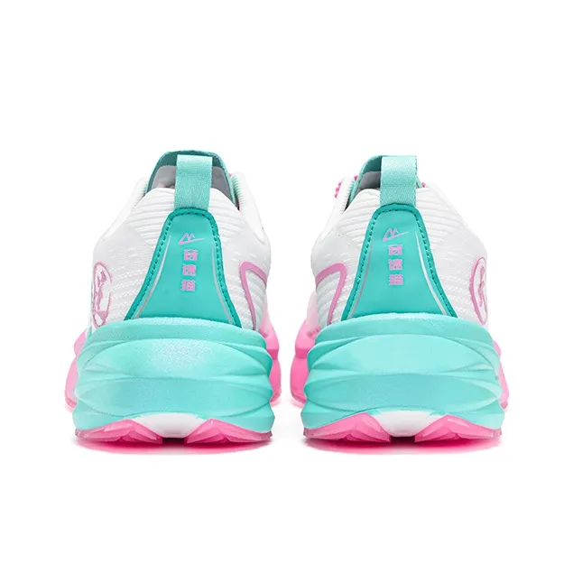 Sonic Cat Cushioning Anti-Slip And Wear-Resistant Low-Top Carbon Plate Training Running Shoes Unisex Pink Cyan-4