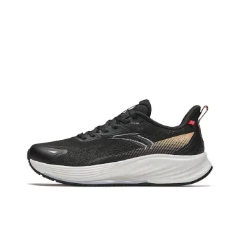Anta Wear Resistant Slip Resistant Low Top Casual Running Shoes Women's Black Orange