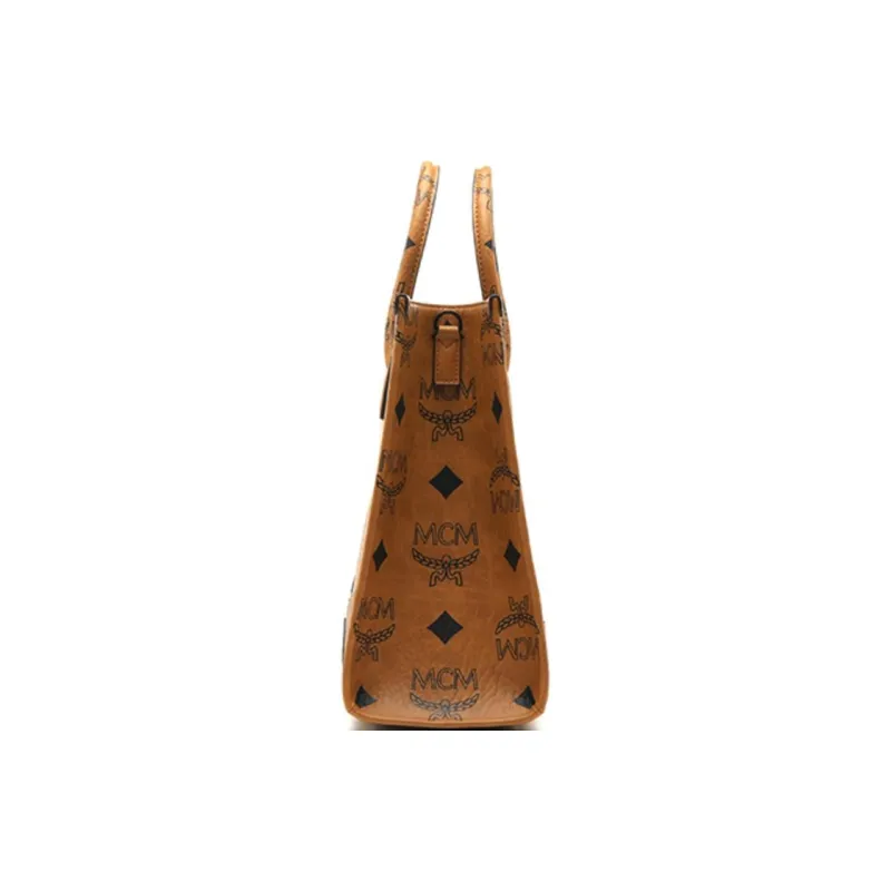 MCM PVC Handbag Tubas Unisex Cognac-2