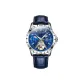Blue Dial Leather Strap (Full Screen Glow in The Dark)