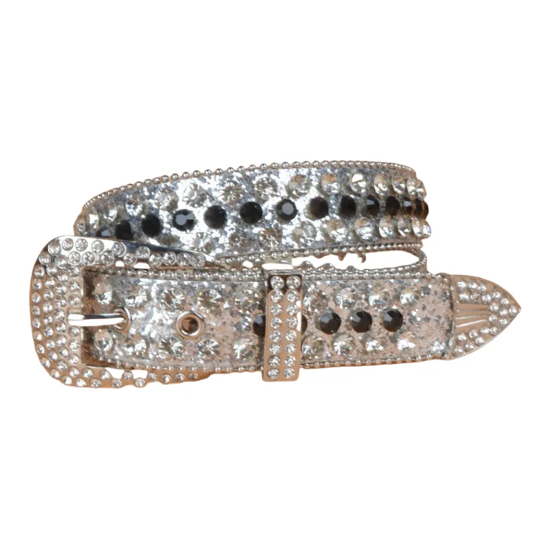 Emperor Penguin PU Rhinestone Leather Belts Women's 3.3CM-11