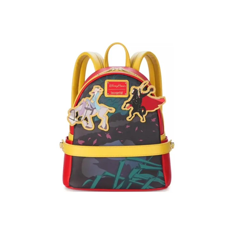 Disney Polyurethane One Shoulder Crossbody Fanny Pack Backpack Mini Women's Red Yellow-1