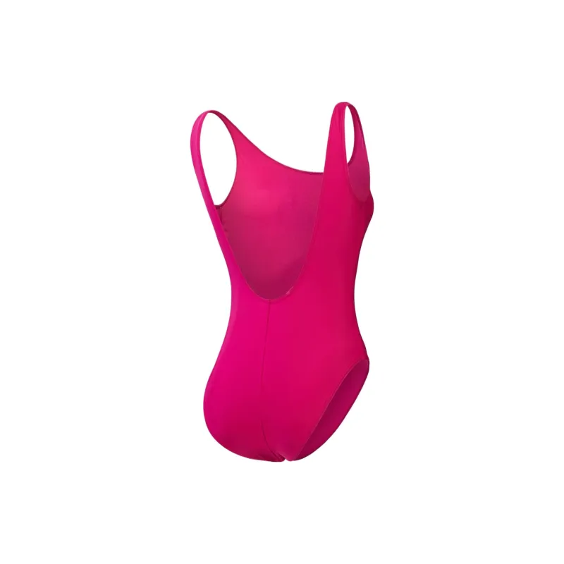 Speedo Women's Logo Deep U Back Swimsuit One-piece Swimsuit Women's Pink/Yellow-1