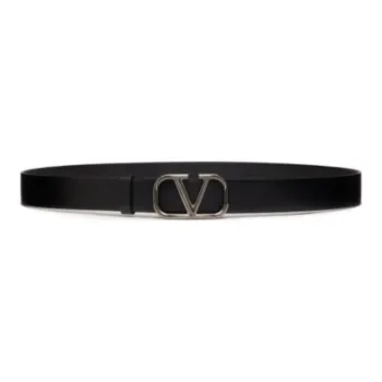 Valentino VLogo Plaque Buckled Belt