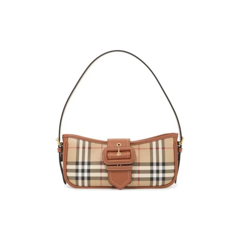 Burberry Calfskin Handbag Shoulder Bag Women's Brown-0