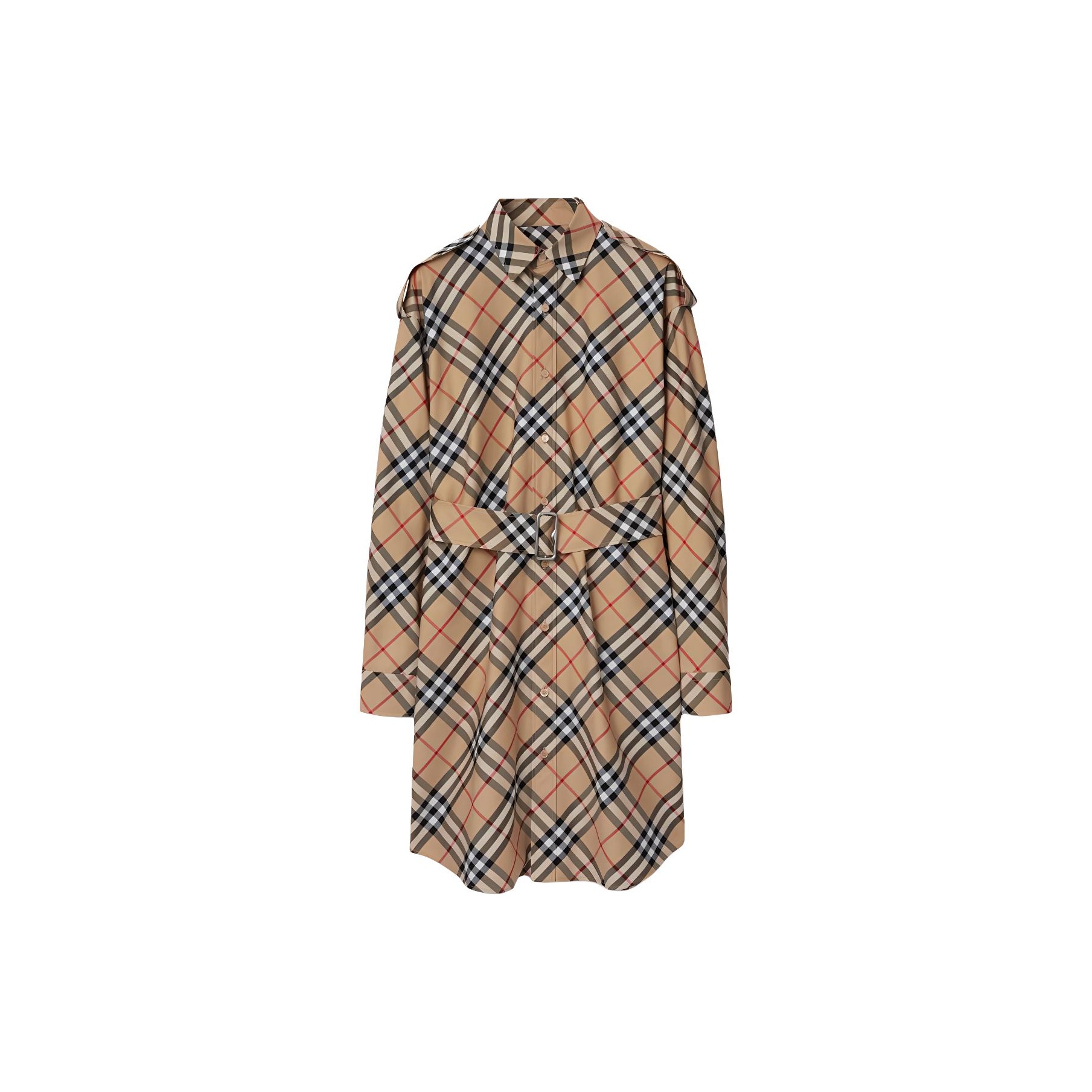 Burberry Vintage Check Belted Shirt Dress 10 - POIZON