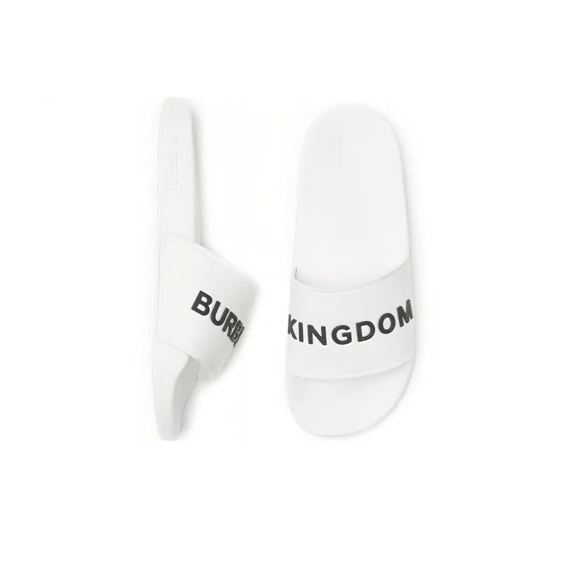 Burberry Slip Resistant Slide Slippers Women's White-3