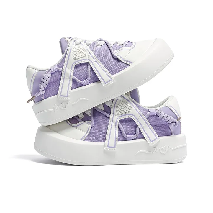 Acupuncture Low Top Skateboard Shoes Women's Taro Purple Box-6