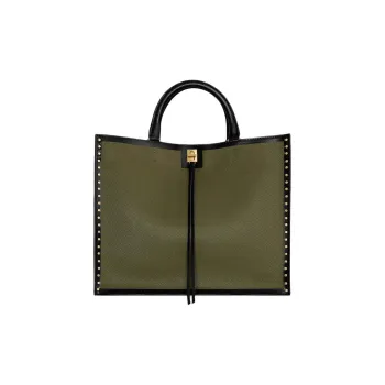 REBECCA MINKOFF Cotton Tote Bag Shopping Bag Handbag Women's Green