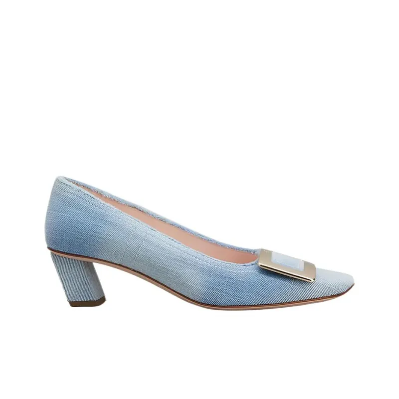 Roger Vivier Chunky Heel High Heels Women's Light Blue-2