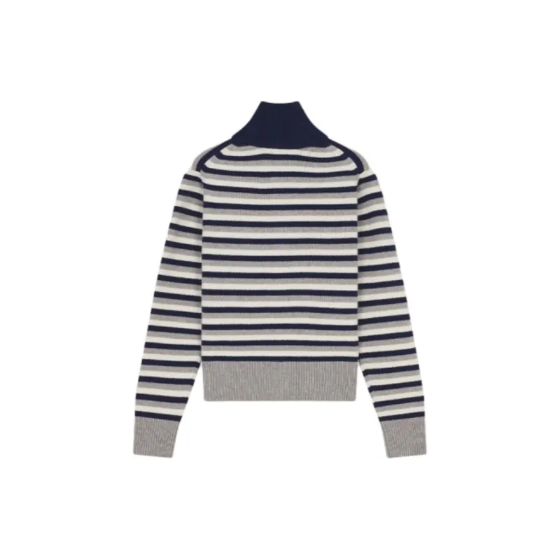 Maison Kitsune Fox Head Intarsia Striped Regular Cardigan-1