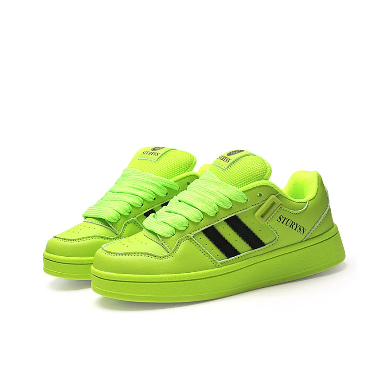 STUR YSN Wear resistant And Lightweight Low Top Skateboard Shoes Unisex Neon Green-2