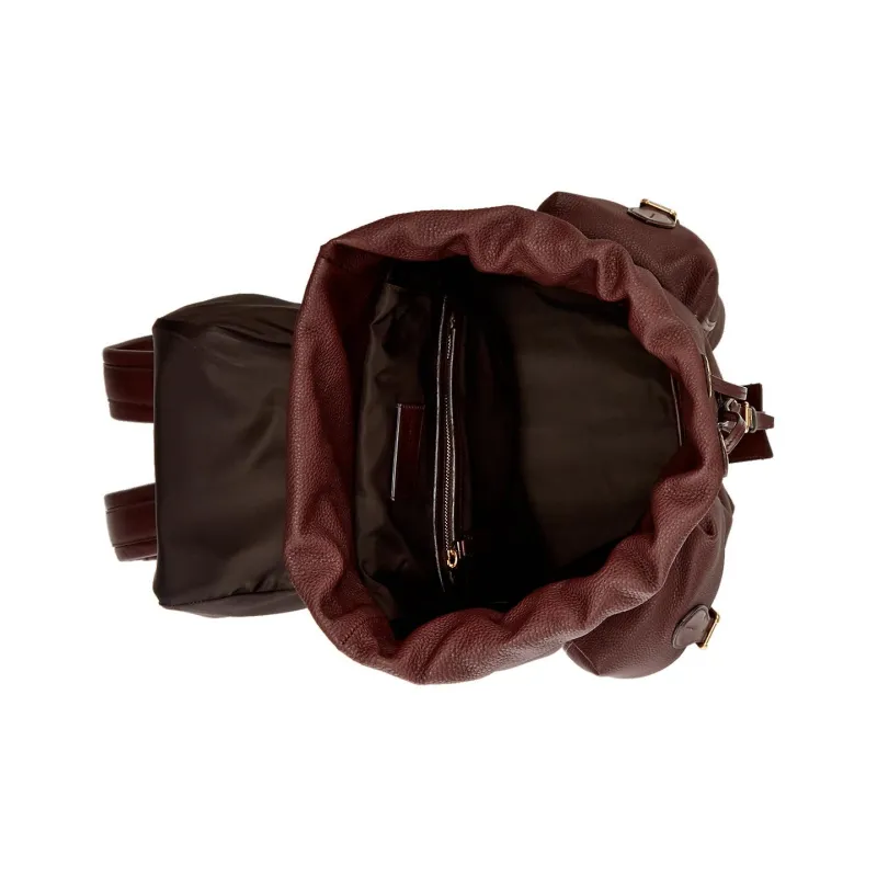 Ralph Lauren Litchi Grain Leather Backpack Regular Men Dark Brown-2