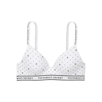 Victoria's Secret The T-shirt Lightly Lined Wireless Bra / Print Bra Women's White
