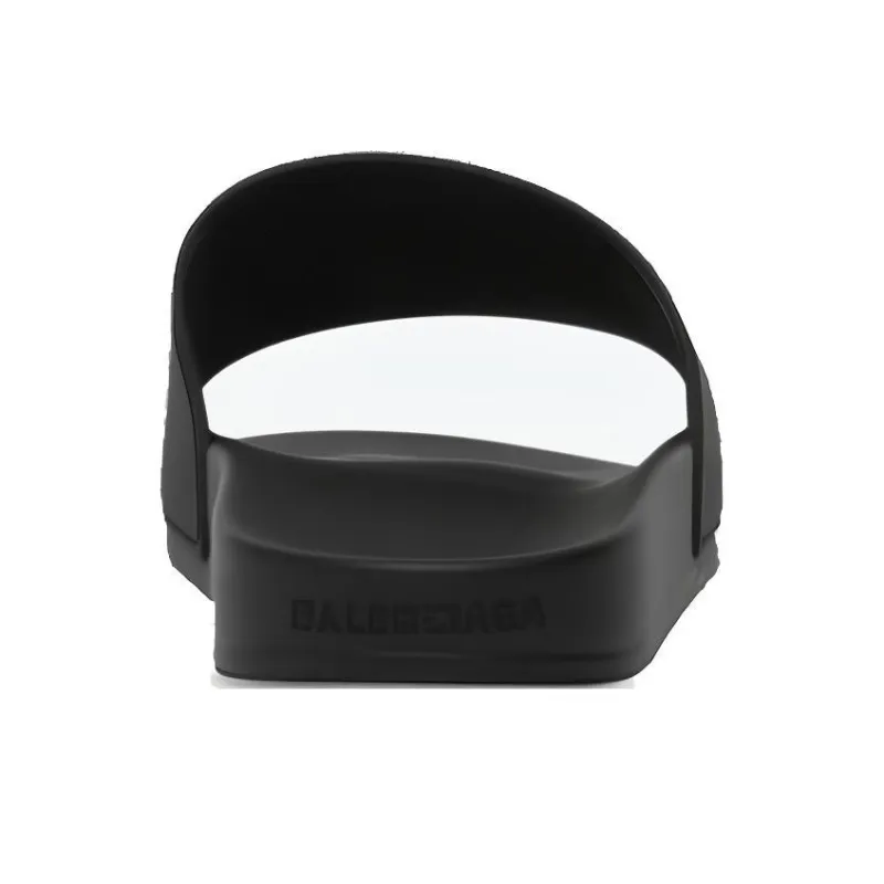 Balenciaga Pool Slides 3D Bb Logo White Black-4