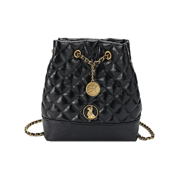 The British Museum Synthetic Leather Backpack Women's Black-0