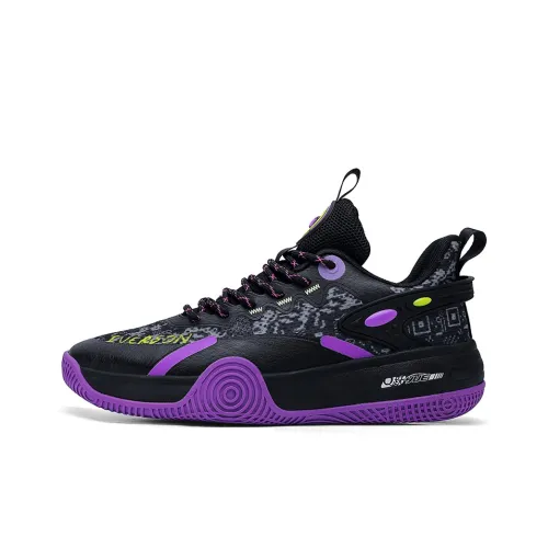 IVERSON Basketball Shoes Unisex Low-Top Black Lavender Purple