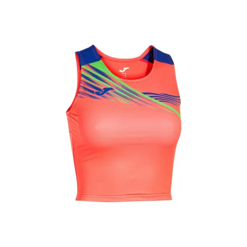 Joma Sleeveless Sports Shirts Women's Fluorescent Coral/Royal Blue