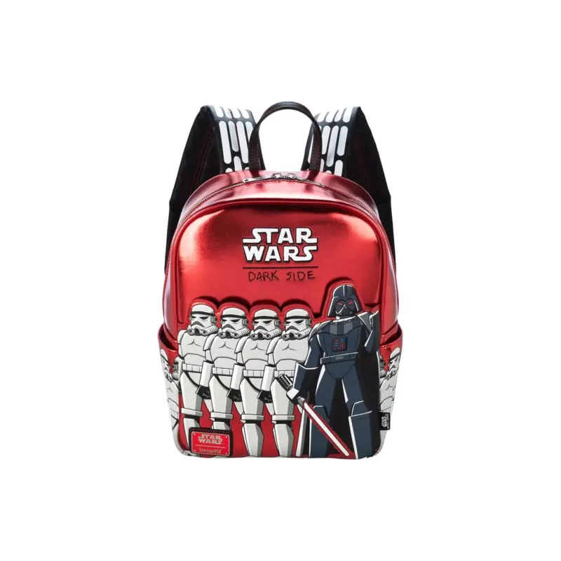 Disney Polyurethane Backpack Mini Men Metal Red-0