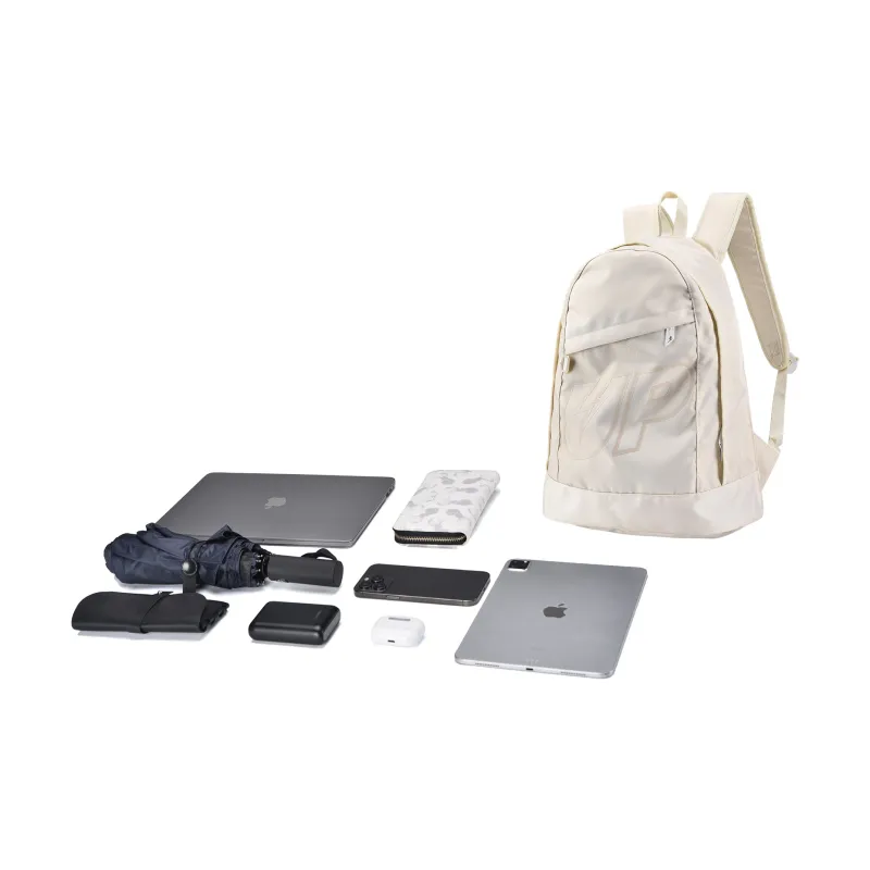 TURN UP Polyester Students Backpack Laptop Bag Regular Unisex Ecru-4